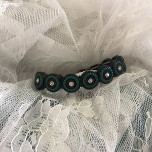 Black green turquoise colored with crystal stones